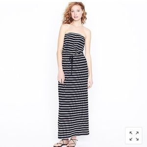 J.Crew Amie Strapless Double Striped Maxi Dress